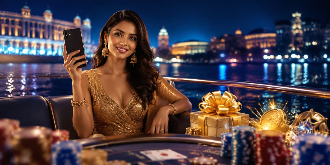 Bright colorful slots reels in Indian casino environment